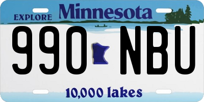 MN license plate 990NBU