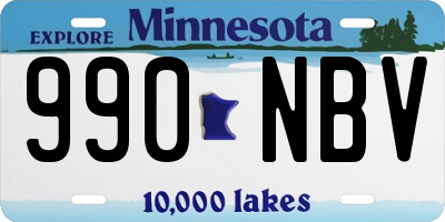 MN license plate 990NBV