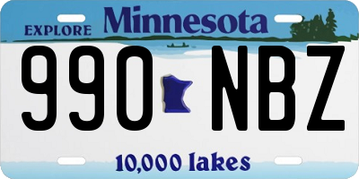 MN license plate 990NBZ