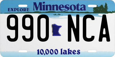MN license plate 990NCA
