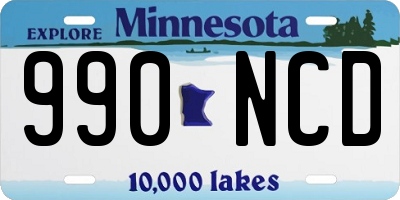 MN license plate 990NCD