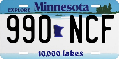 MN license plate 990NCF