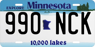 MN license plate 990NCK