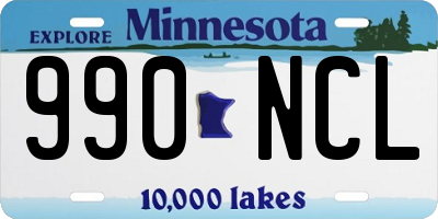 MN license plate 990NCL