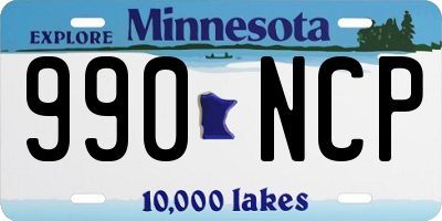 MN license plate 990NCP