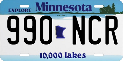 MN license plate 990NCR