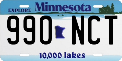 MN license plate 990NCT