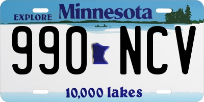 MN license plate 990NCV
