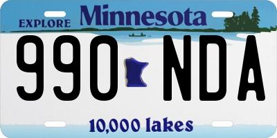 MN license plate 990NDA