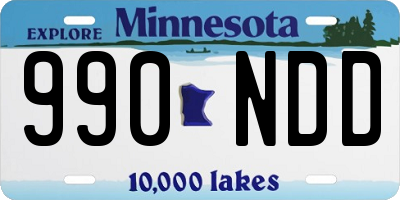 MN license plate 990NDD