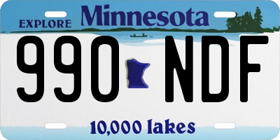 MN license plate 990NDF