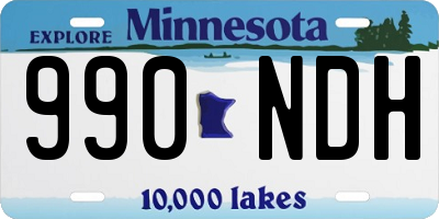 MN license plate 990NDH