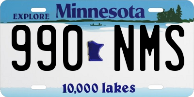 MN license plate 990NMS