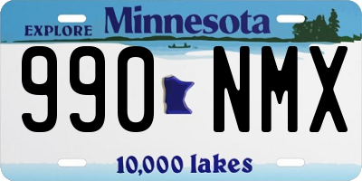 MN license plate 990NMX