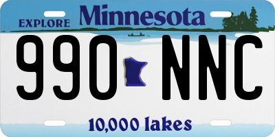 MN license plate 990NNC