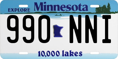 MN license plate 990NNI