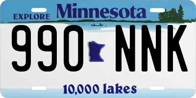 MN license plate 990NNK