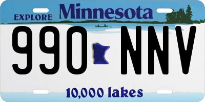 MN license plate 990NNV