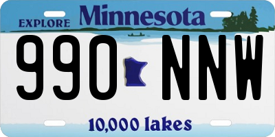 MN license plate 990NNW