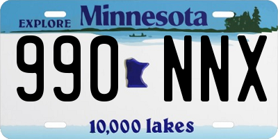 MN license plate 990NNX