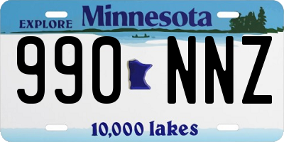 MN license plate 990NNZ