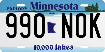 MN license plate 990NOK