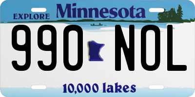 MN license plate 990NOL