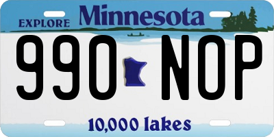 MN license plate 990NOP