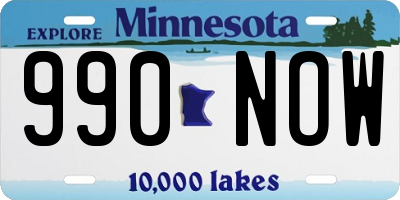 MN license plate 990NOW