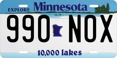 MN license plate 990NOX