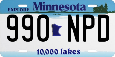 MN license plate 990NPD