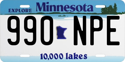 MN license plate 990NPE