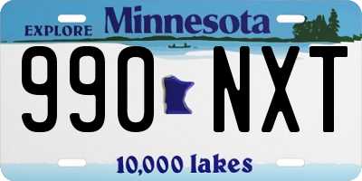 MN license plate 990NXT