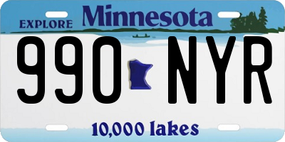 MN license plate 990NYR