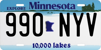 MN license plate 990NYV