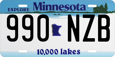 MN license plate 990NZB