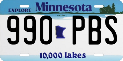 MN license plate 990PBS