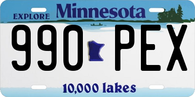 MN license plate 990PEX