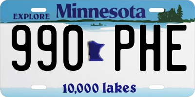 MN license plate 990PHE
