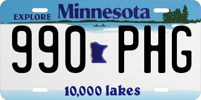 MN license plate 990PHG