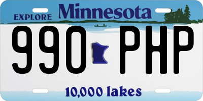 MN license plate 990PHP