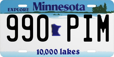 MN license plate 990PIM