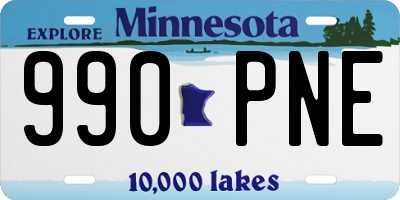 MN license plate 990PNE