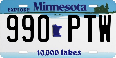 MN license plate 990PTW