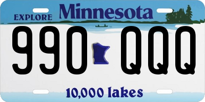 MN license plate 990QQQ