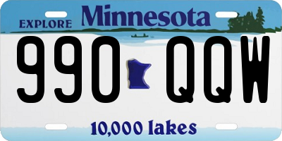 MN license plate 990QQW