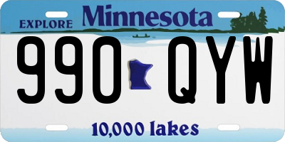 MN license plate 990QYW