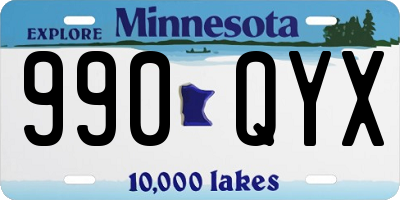 MN license plate 990QYX
