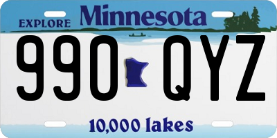 MN license plate 990QYZ