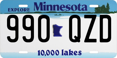MN license plate 990QZD